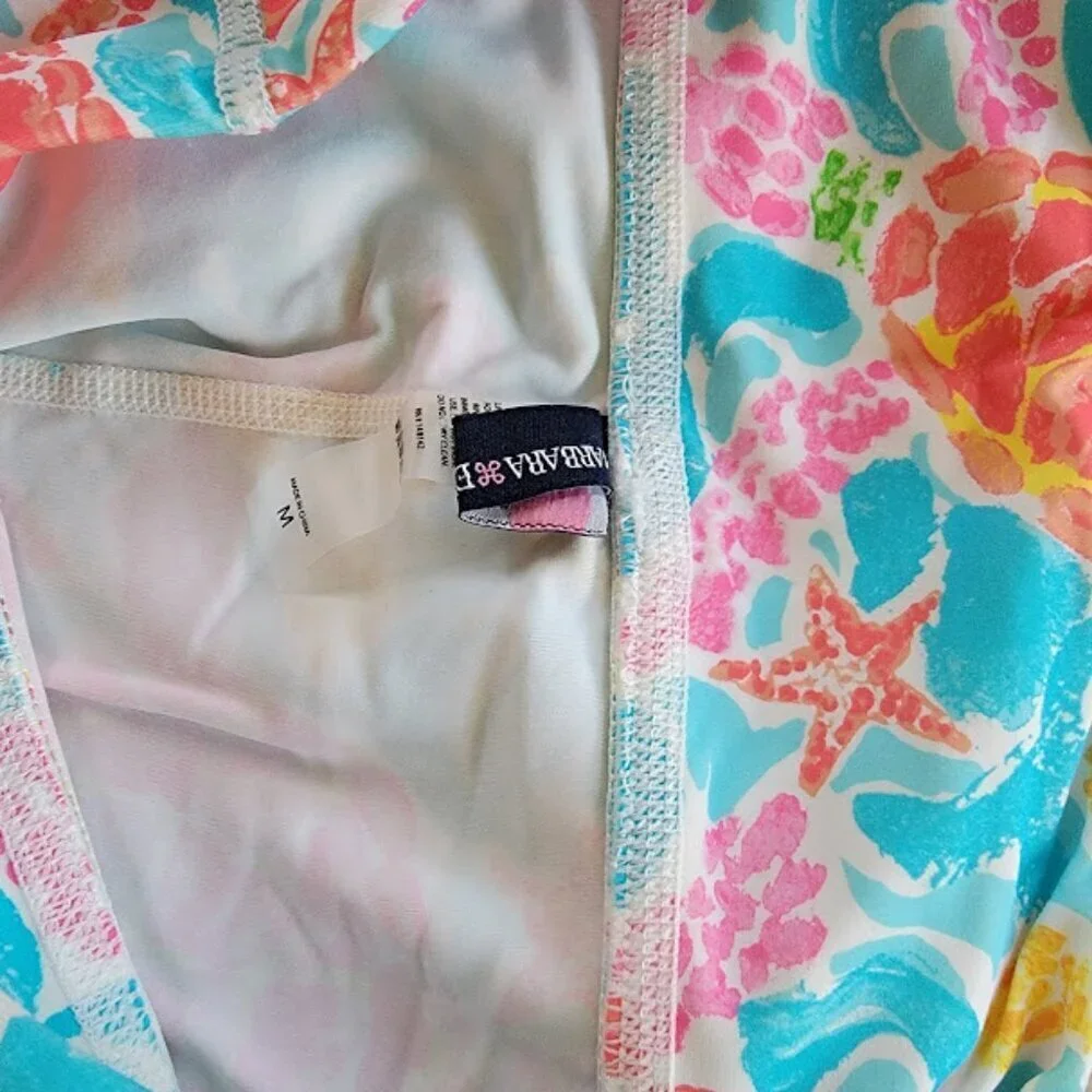 Barbara Erickson Women's Multicolor Turtle Print Swim Shorts Size Medium